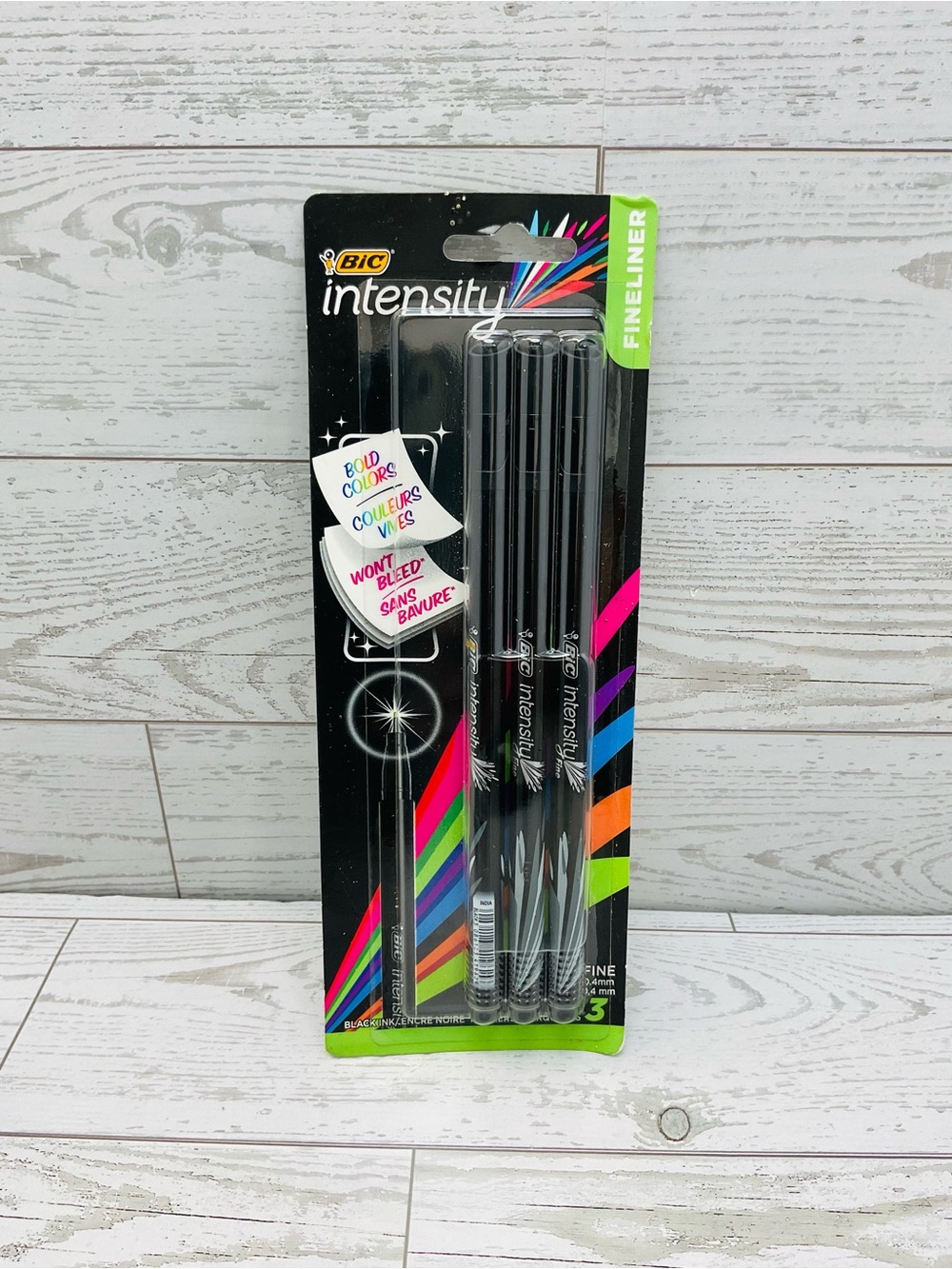 BIC Intensity Fine 0.4mm Black Fineliner Pens 3 Pack New